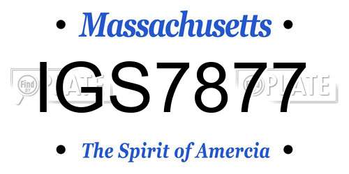 IGS7877 Massachusetts License Plate