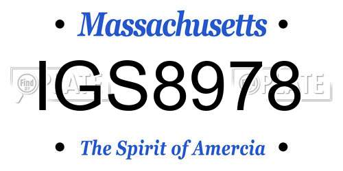 IGS8978 Massachusetts License Plate
