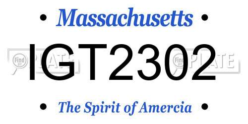 IGT2302 Massachusetts License Plate