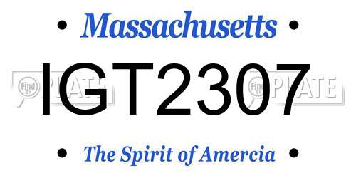 IGT2307 Massachusetts License Plate