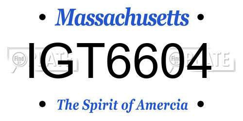 IGT6604 Massachusetts License Plate