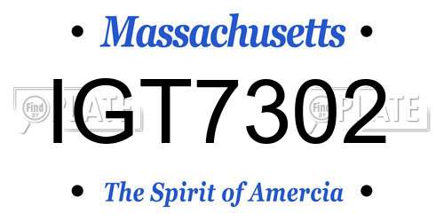 IGT7302 Massachusetts License Plate
