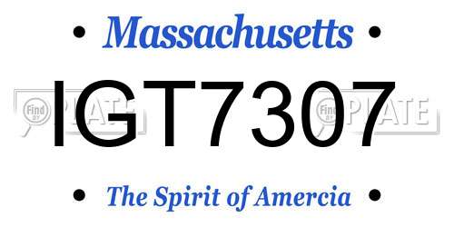 IGT7307 Massachusetts License Plate