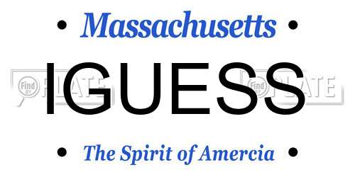 IGUESS Massachusetts License Plate