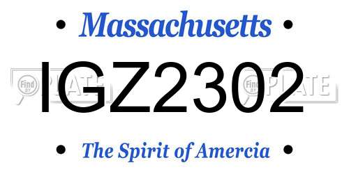 IGZ2302 Massachusetts License Plate