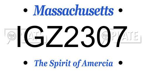 IGZ2307 Massachusetts License Plate