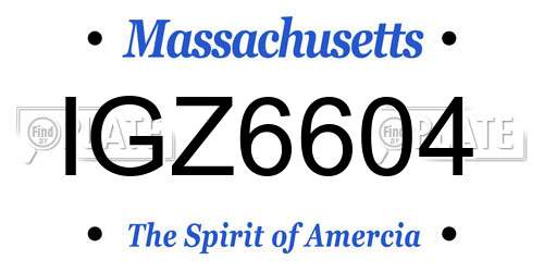 IGZ6604 Massachusetts License Plate