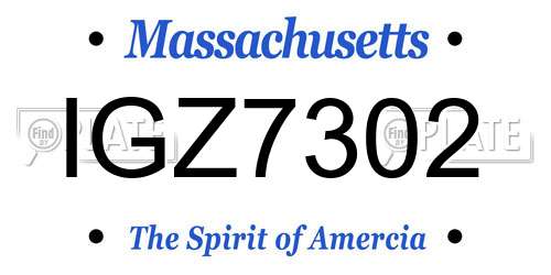 IGZ7302 Massachusetts License Plate