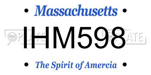 IHM598 Massachusetts License Plate