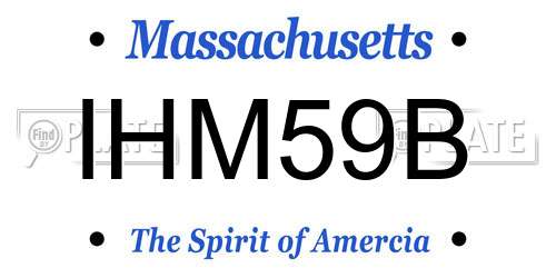 IHM59B Massachusetts License Plate