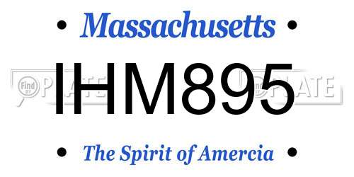 IHM895 Massachusetts License Plate