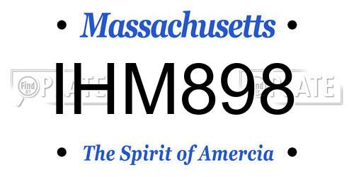 IHM898 Massachusetts License Plate