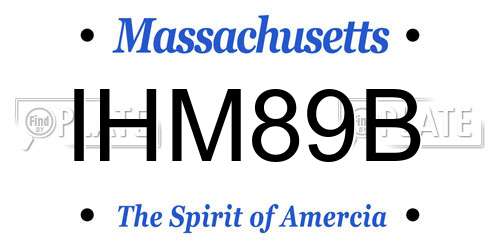 IHM89B Massachusetts License Plate