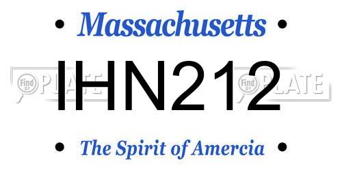 IHN212 Massachusetts License Plate
