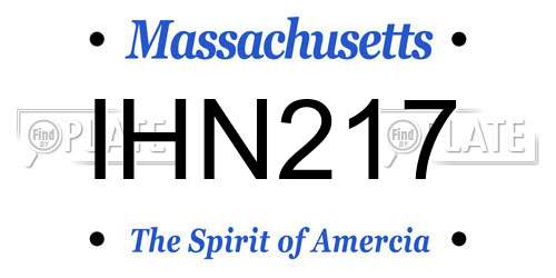 IHN217 Massachusetts License Plate
