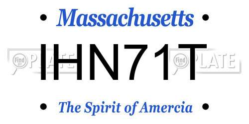 IHN71T Massachusetts License Plate