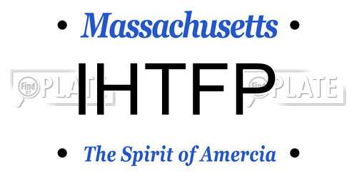 IHTFP license plate in MA state