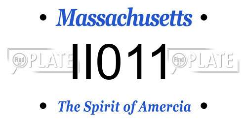 II011 Massachusetts License Plate