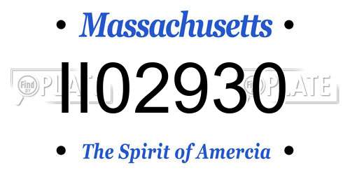 II02930 Massachusetts License Plate