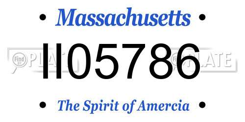 II05786 Massachusetts License Plate