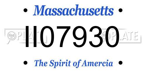 II07930 Massachusetts License Plate