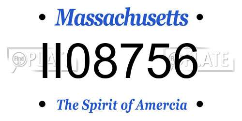 II08756 Massachusetts License Plate