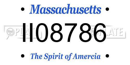 II08786 Massachusetts License Plate