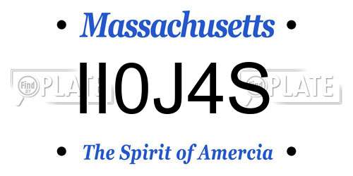 II0J4S Massachusetts License Plate