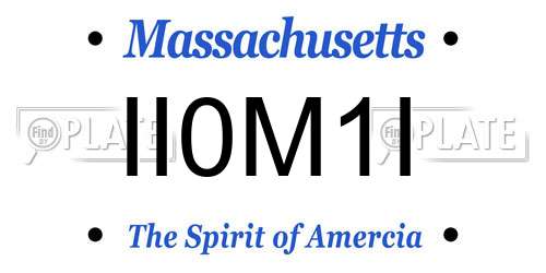 II0M1I Massachusetts License Plate