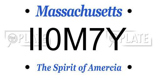 II0M7Y Massachusetts License Plate