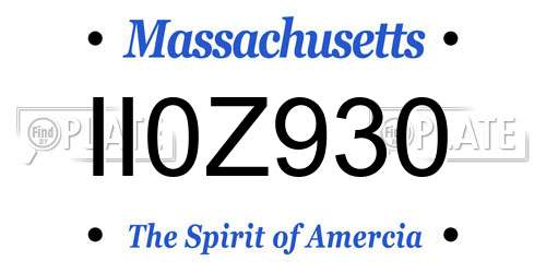 II0Z930 Massachusetts License Plate