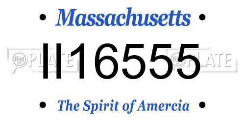 II16555 Massachusetts License Plate