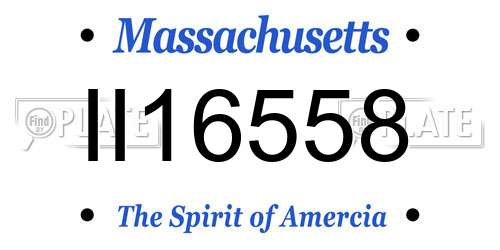 II16558 Massachusetts License Plate