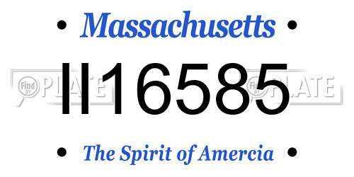 II16585 Massachusetts License Plate