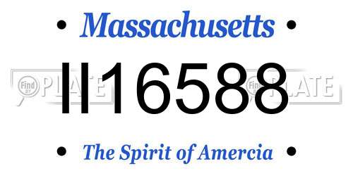 II16588 Massachusetts License Plate