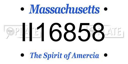 II16858 Massachusetts License Plate