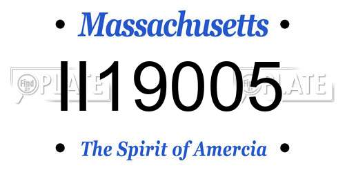 II19005 Massachusetts License Plate