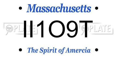 II1O9T Massachusetts License Plate