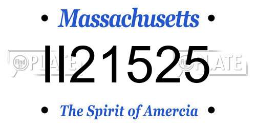 II21525 Massachusetts License Plate