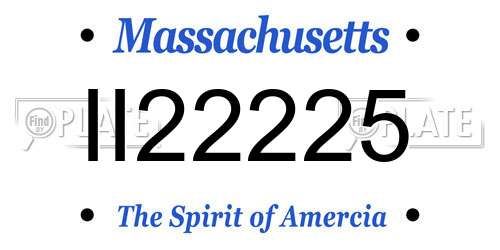II22225 Massachusetts License Plate