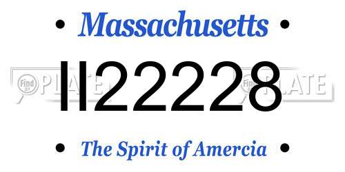 II22228 Massachusetts License Plate