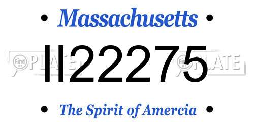 II22275 Massachusetts License Plate