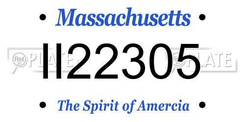II22305 Massachusetts License Plate