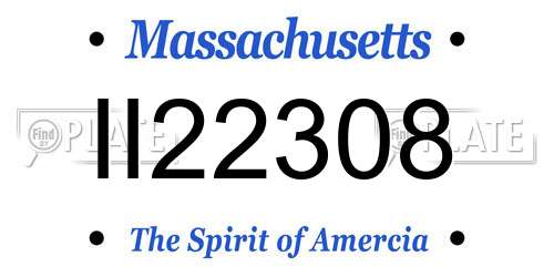 II22308 Massachusetts License Plate