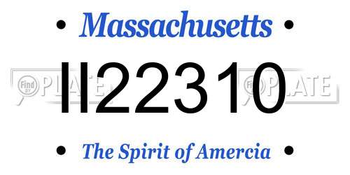 II22310 Massachusetts License Plate