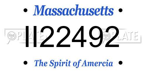 II22492 Massachusetts License Plate