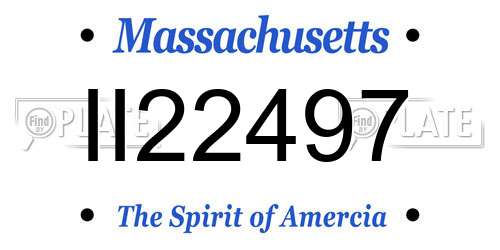 II22497 Massachusetts License Plate