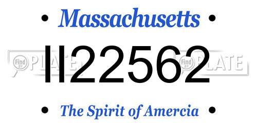 II22562 Massachusetts License Plate