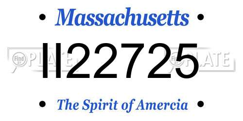 II22725 Massachusetts License Plate