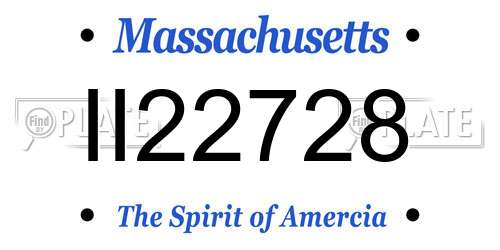 II22728 Massachusetts License Plate